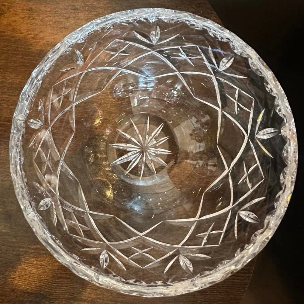 Ceska led crystal bowl with intricate cut design